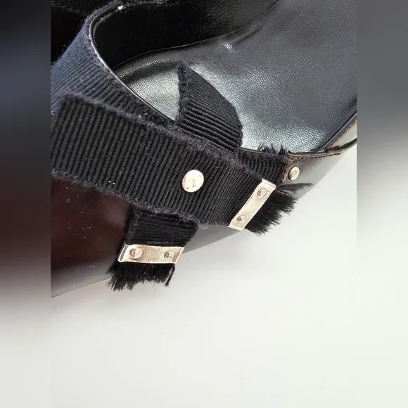 Prada Dark Brown/Black Leather Raw-Edge Trim Pumps Size 40 - Picture 7 of 13